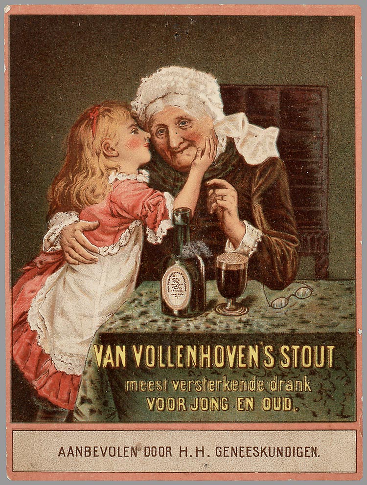 Van Vollenhoven Stout geadverteerd als gezond bier